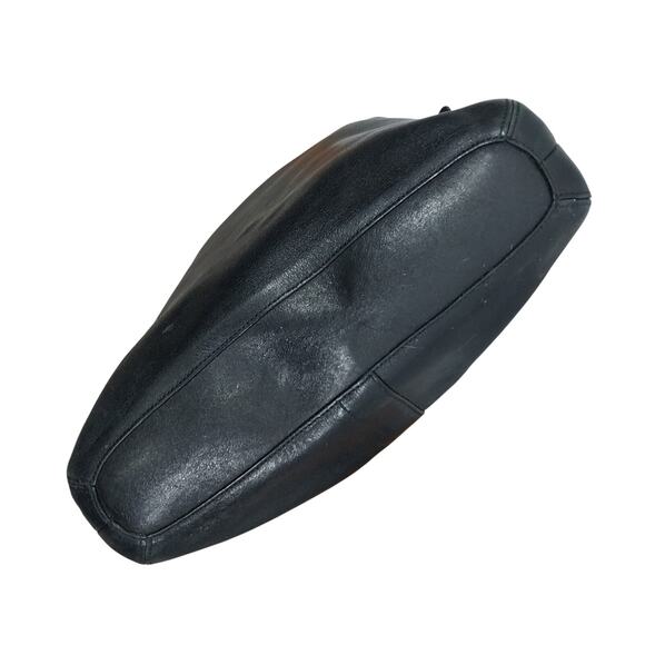 COACH! VINTAGE COLLECTOR BLACK GENUINE LEATHER ADJUSTABLE STRAP PURSE, HANDBAG! - Picture 9 of 13